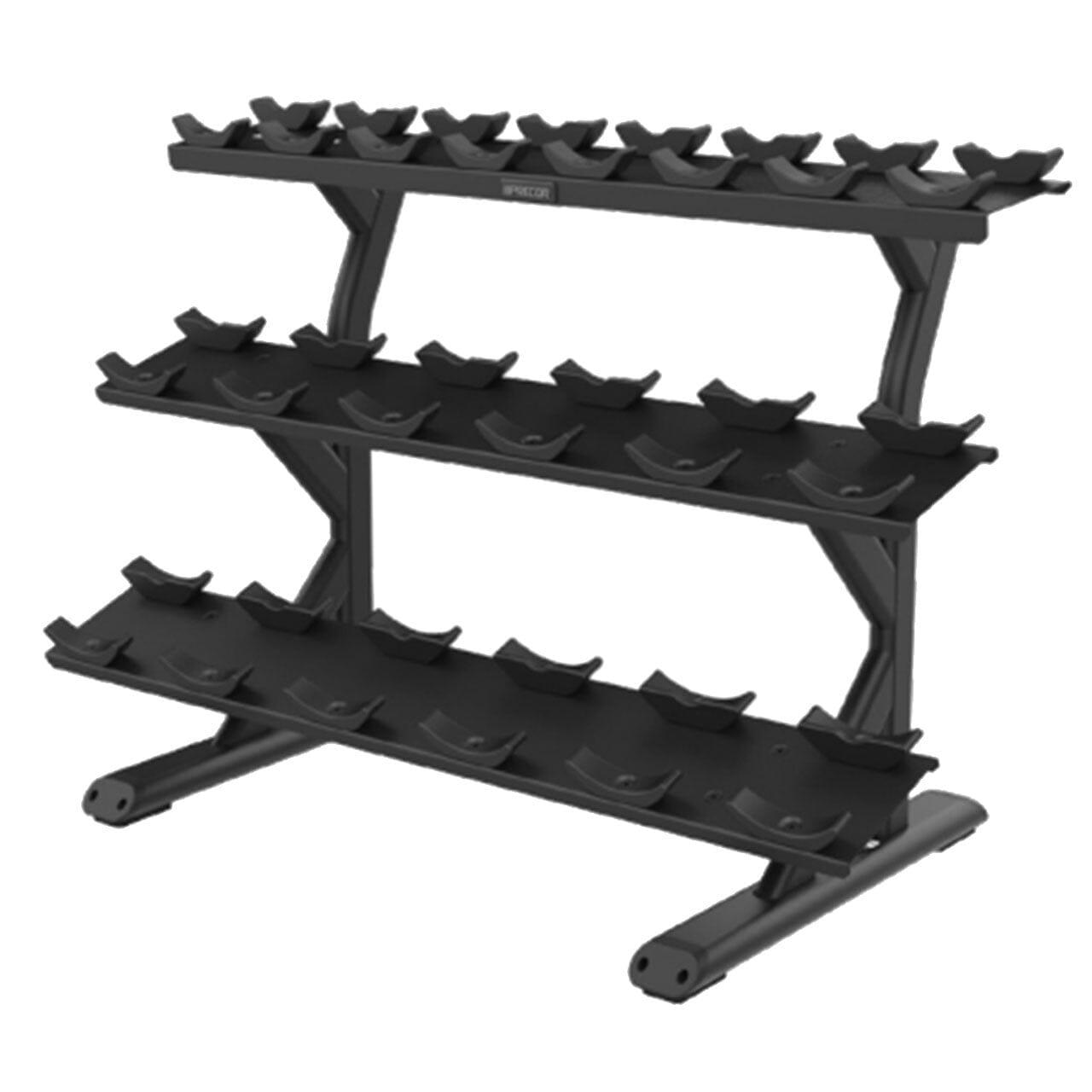 Precor Vitality Series 3 - Tier, 10 - Pair, Saddle Tray Dumbbell Rack (VBR 6814) - Top Fitness Store